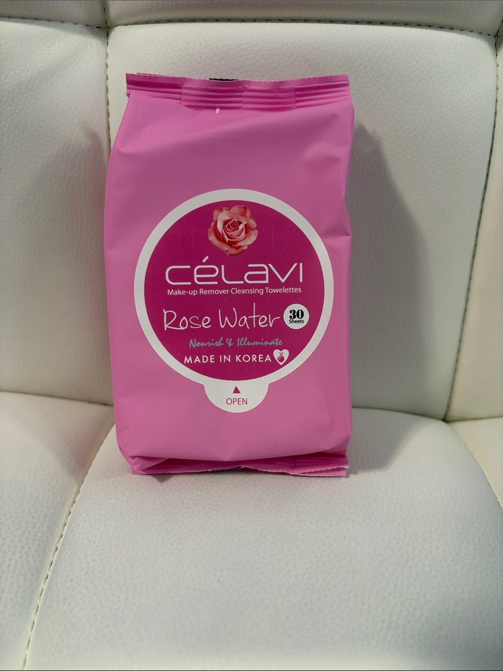 Célavi Rose Water Makeup Remover Cleansing Towelettes - Pink
